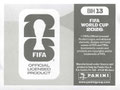 Sticker BIH 13: Rückseite Sticker; Panini FIFA World Cup 2026 CAN MEX USA (Gold Flood Crumple-Edition); Panini Bilderdienst