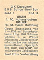 Sammelbild 17: Rückseite Sammelbild: Variante 1; Vom Deutschem Sport: Fussball; Schuma, Schumann, OK Kaugummi, Pinneberg und Hamburg-Altona