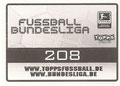 Sticker 208A, Sticker 208B: Rückseite Sticker; Fußball Bundesliga  (Offizielle Bundesliga Sticker-Sammlung 2010/2011 Autogramm-Auflage); Topps   