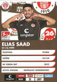 Elias Saad; Rückseite Autogrammkarte: Saison 2022/23 (2. Bundesliga)