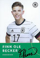 Vorderseite der Autogrammkarte: Finn Ole Becker; DFB U21 Nationalspieler