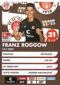 Franz Roggow; Rückseite Autogrammkarte: Saison 2022/23 (2. Bundesliga)
