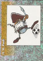 Glitzer Sticker J: Maskotchen, Glitzer Sticker 432: FC St. Pauli Wappen; Fußball' 96; Panini Bilderdienst, Unterschleißheim