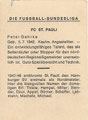 Sammelkarte ohne Nummer: Rückseite Sammelkarte; Die Fußball Bundesliga; Heinerle, Wundertüten, Hugo Hein KG, Bamberg