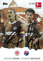 Trading Card ohne Nummer mit Originalunterschrift: Jackson Irvine / Connor Metcalfe; (Orange 37/49) International Stars 2024/25; Topps