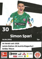 Rückseite Autogrammkarte: Saison 2025/26 (1. Bundesliga)