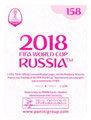 Sticker 158: Rückseite Sticker; Russia 2018 (World Cup); 670-Sticker-Edition (Belgien, Niederlanden, Luxemburg und Peru); Panini Bilderdienst, Tütenbilder