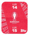 Sticker LUX 14: Danel Sinani / Sticker LUX 15: Yvandro Borges Sanches: Rückseite Sticker; UEFA EURO 2024 Germany (Swiss Edition); Topps