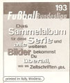 Rückseite eines Stickers dieser Serie; Fußball Bundesliga (Die Endphase der Saison 96/97); Panini Bilderdienst, Nettetal, Kaldenkirchen