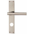 Türdrückergarnitur - HAGER 23.1136H/23.1044H Serie Modulo - vernickelt - für Haustüren - Drückervierkant 9 mm - mit Langschild RZ 78