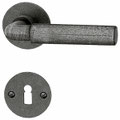 Türdrückergarnitur - HAGER 12.139/12.195 Serie Basel - geschmiedet, thermopatiniert - für Zimmertüren - Drückervierkant 8 mm
