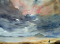 Einsamkeit 2,40x50cm,(c)D.Saul 2011,Strand-Himmel-Wolken