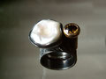 Ring Silber Gold SW-Perle Turmalin