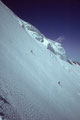 Seilschaft in der 55° steilen Nordwand des Obergabelhorns