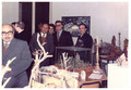 Natale 1973: Mostra di Salvatore Incorpora nei locali della Canonica "San Francesco". Da sinistra: Incorpora, Don Vincenzino, Nino Li Mura, Turi Lo Giudice, Pippo Tornabene.
