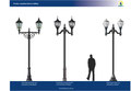Postes ornamentales para plazas, parques, etc.  Varias opciones para armar un poste ornamental de dos brazos. Diferentes alturas disponibles.