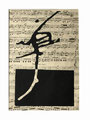 © Schidlo 2020; "Capuccin Swing" ; Linoldruck auf vergilbtem Notenpapier