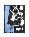 2024 Schidlo ©; Der Kimono; farbiger Holzschnitt, 1. Zustand, Handabrieb