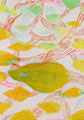 《のびるのびる枝》♢　キャンバスにアクリル絵の具、インク　228mm×158mm/2014