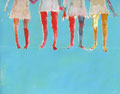 《姉妹》　キャンバスペーパーにアクリル絵の具、色鉛筆、インク、ペン　318mm×409mm／2012