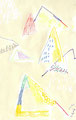 《yamayama#2》　紙にアクリル絵の具、インク、ペン、色鉛筆　210mm×120mm/2013