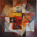 TERRE DE FEU huile/toile 100x100                                       non   disponible