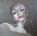 Woman in Silver           acrylic on canvas 18x18 inch, 46x46 cm   2013