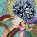Crystal Head, 2020,10, acrylic on canvas,20x20 cm