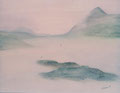 Berge im Nebel, Leinwand 50 x 40 cm