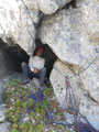 nach der Kaminseillänge gelangt man zu einer Schachthöhle