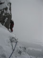 die zweite Fixseilpassage, 2 Meter abklettern