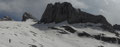 der Große Gosaugletscher mit Dachstein (ganz links) , Mitterspitz und Schneebergwand