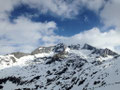Hohe Warte (Bildmitte, 3128m) und Roßhuf (rechts, 3199m) von der Lenkjöchlhütte