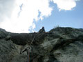 zweite Seillänge (in etwa bei der Schlüsselstelle)