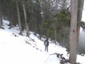 noch viel Schnee beim Abstieg von der Stadelwand