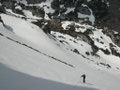 Am Weg zum Einstieg, im Hintergrund die Voisthalerhütte