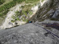 die tolle 5. Seillänge, nach einem Überhang folgt abermals eine sehr schöne Platte