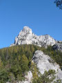 Die Mitteralmturm Westkante mit dem Fingerpfeiler (links)