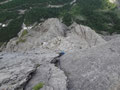 erste Seillänge, schöner Riss