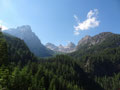 Blick von der Dolomitenhütte Richtung Laserzwand und Teplitzer Spitze