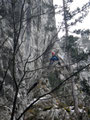 am Stand nach der 1. Seillänge