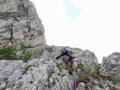 3. Seillänge, rechts des Körperrisses/Kamin