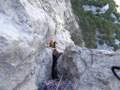 kurzer Kamin in der 4. Seillänge
