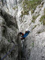 am Ende des schwer absicherbaren 2. Teiles des Kamins