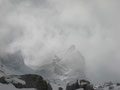 ein letzter Blick zum heutigen Ziel bevor es im Nebel verschwindet