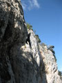 am Ende der Querung, unter dem Riss