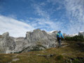 unterwegs am Reidelsteinriedel, im Hintergrund der Beilstein und die Stangenwand