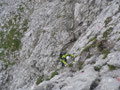 in der breiten Rinne, die zum Grat zieht
