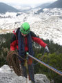 vor dem Abseilen, Blick Richtung Schneeberg