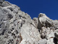 Blick zur Schlüsselstelle der Lenzkamine